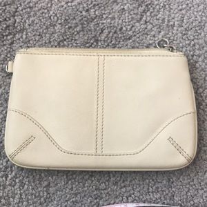 Cream coach wristlet